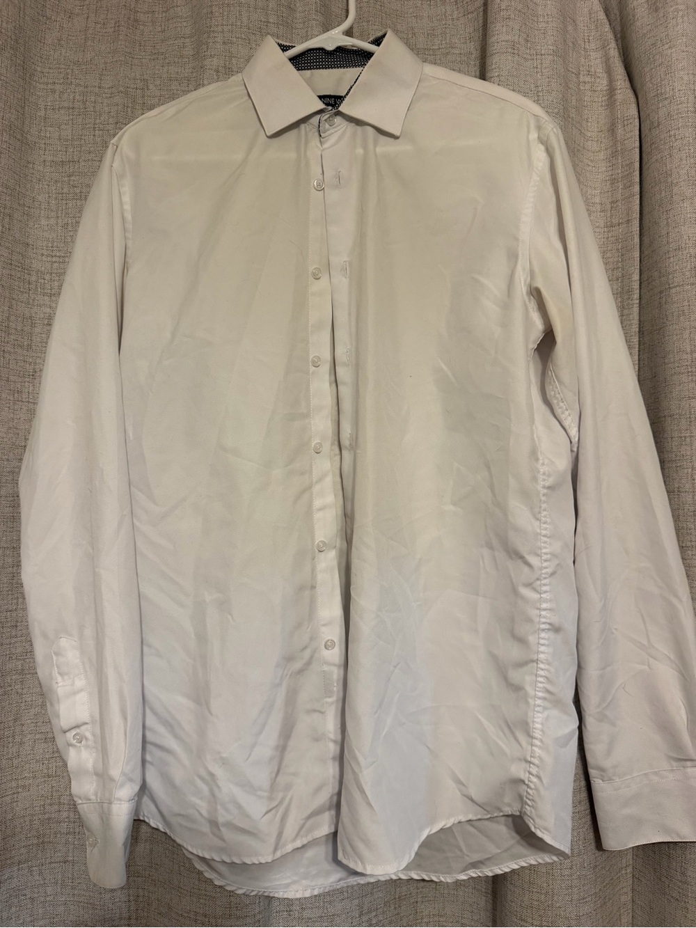 Nine West Men's White Casual Button-Down Shirt